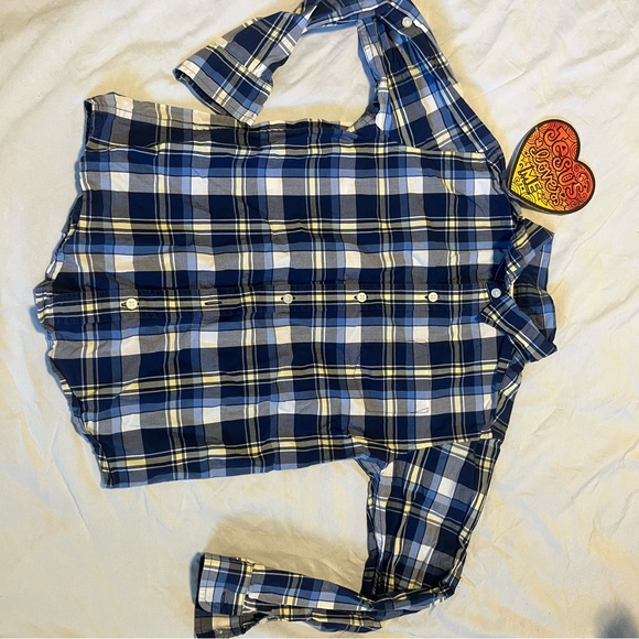 Janie and Jack Other - Janie and Jack Navy and Yellow Plaid Shirt